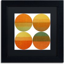 Trademark Fine Art "Four Suns" Canvas Art by Michelle Calkins, Black Matte, Black Frame