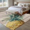 thumbnail image 4 of Vintage Pineapple Area Rugs 8'x10', Washable Small Throw Rugs for Living Room Patio, Summer Botanical Watercolor Wooden Indoor Outdoor Rug Non-Slip Low Pile Carpet Runner Reversible Floor Mats, 4 of 8