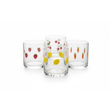 Fruit Design Glass Tumblers ONE GLASS IS MISSING