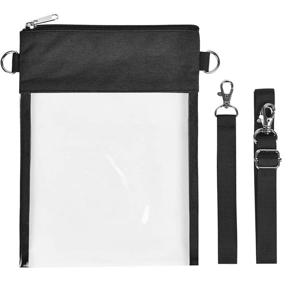 Adjustable Crossbody Clear Organizer Pouch, Waterproof Durable Design, Perfect For Travel And Stadium Sports