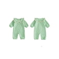 thumbnail image 2 of Loicainy Infant Baby Girl Plaid Romper 3 6 9 12 18 Month Casual Button Down Doll Collar Long Sleeve Infant Jumpsuit, 2 of 9