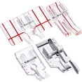 thumbnail image 1 of 4 Pcs 1/4" (Quarter Inch) Sewing Machine Presser Foot with Edge Guide Quilting Parallel Guide Stitch Presser Foot Household Low Shank Sewing Machine Accessories, 1 of 6