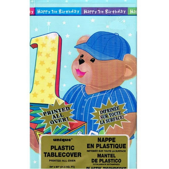 Baby's 1st Birthday Teddy Bear Plastic Table Cover (1ct)