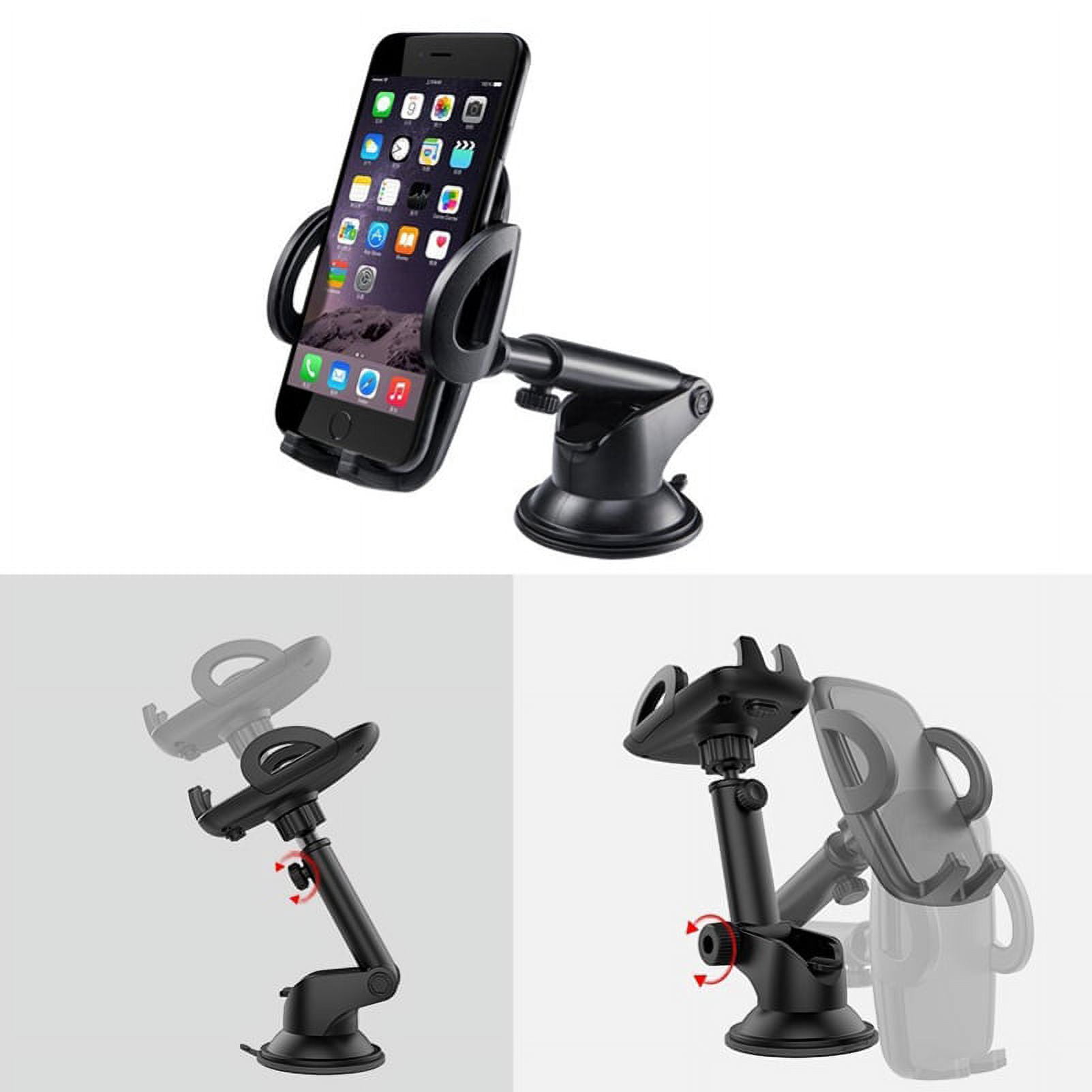 Car Mount for iPhone 12/Pro/Max/Mini/11/Pro/Max - Dash Windshield Holder Telescopic Cradle Swivel Dock Suction Stand R5L