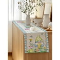 thumbnail image 5 of Table Runner 72 Inches Long for Kitchen Dining, Easter Dresser Scarf Farmhouse, Dining Table Decorations for Wedding/Parties, Gnomes Colorful Eggs Butterfly Flowers Blue Check 16 x 72 In, 5 of 8
