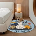 thumbnail image 3 of Easter Eggs 3ft Area Rug, Rabbit Spring Botanical Wildflowers Bunny Blue Washable Non-Slip Small Round Rugs for Entryway Bedroom Kitchen, Soft Circle Carpet for Dining Room, Playroom Nursery Rug, 3 of 9