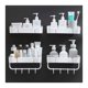 thumbnail image 1 of 2 estantes de almacenamiento de artículos de tocador de plástico estantes de almacenamiento de plástico montados en la pared doble estantes de almacenamiento de inodoro simples sin perforación, 1 of 4