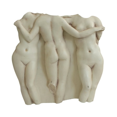 Stone Finish Wall Plaque - Three Graces Wall Plaque, Stone Finish Relief