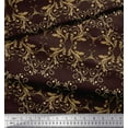 thumbnail image 1 of Soimoi polyester Crepe Fabric Filigree Damask Print Fabric by the Yard 52 Inch Wide, 1 of 3