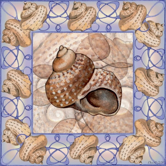 Tile Mural Kitchen Backsplash - Seashell Square 7 - by Denise Freeman
