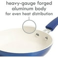 thumbnail image 2 of Kenmore Arlington Nonstick Ceramic Coated Forged Aluminum Induction Cookware, 12-Piece Set, Metallic Blue, 2 of 12