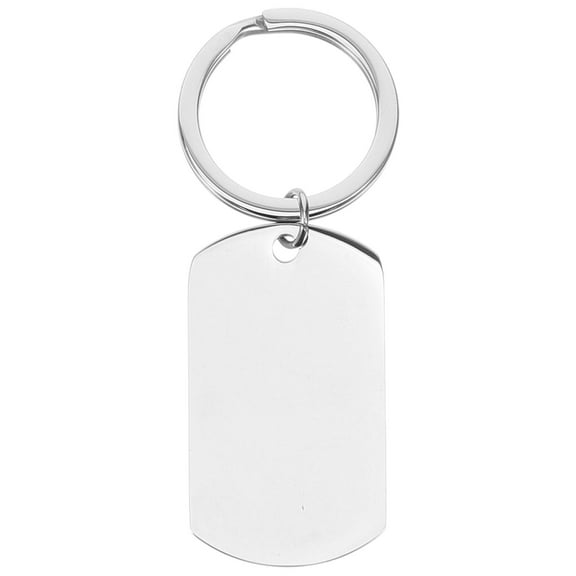 Raindrops 1Pcs Diy Blank Keyring Stainless Steel Tags Minimalist Design Rectangular Shape For Handcraft Lovers