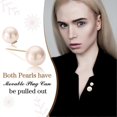 thumbnail image 3 of 6 Pieces Artificial Pearl Brooch Pins Anti-Exposure Neckline Safety Pins Sweater Shawl Clips for Women Girls Wedding Party Decorations, 2 Styles, 3 of 4