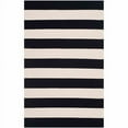 thumbnail image 3 of SAFAVIEH Montauk Saranna Striped Cotton Area Rug, Black/Ivory, 4' x 6', 3 of 9