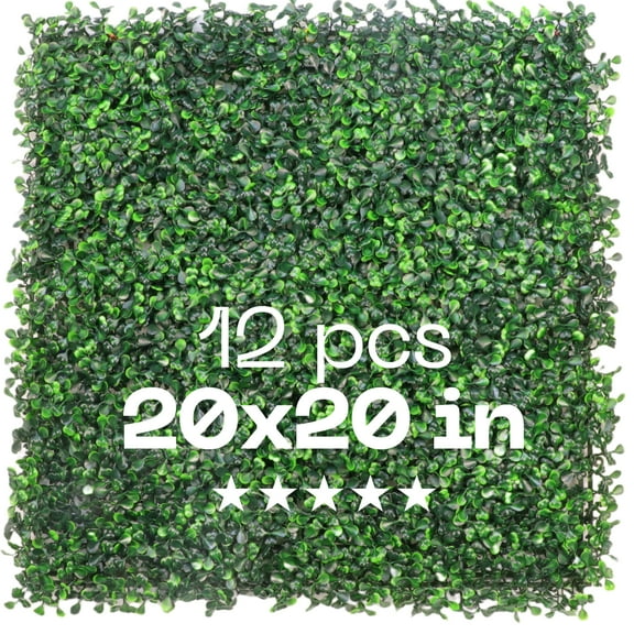12 Pcs 20"X20"Grass Wall Backdrop, UV-Protected Greenery Wall Backdrop, Grass Wall Panels, Boxwood Hedge Wall Green Wall Decor Boxwood Panels Indoor & Outdoor Decor