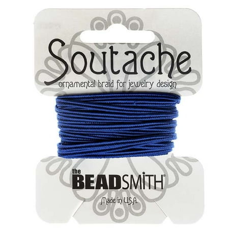 Soutache Cord - BeadSmith Soutache Braided Cord 3mm Wide - Royal Blue (3 Yard Card)
