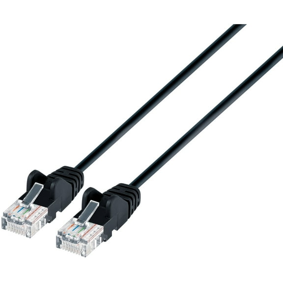 Intellinet Network Solutions 742085 Black Cat-6 Utp Slim Network Patch Cable With Snagless Boots (3 Feet)