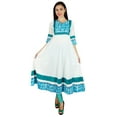 thumbnail image 2 of Bimba Womens Flaired Anarkali Kurta Kurti 3/4 Sleeve Trendy Chic Indian Blouse, 2 of 8