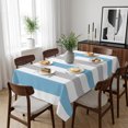 thumbnail image 6 of Blue Grey Stripe Table Cloth Waterproof Tablecloths, Modern Farmhouse Vertical Striped Tablecloth Dining Table Cover for Kitchen Party Tabletop Outdoor, Rectangle Tablecloth 60x84 Inch, 6 of 9
