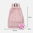 thumbnail image 3 of Bow Print Corduroy Backpack with Decor Bow Pendant, Lightweight Large Capacity Student Daypack Water Resistant Casual Backpack for School Daily Travel, 3 of 8