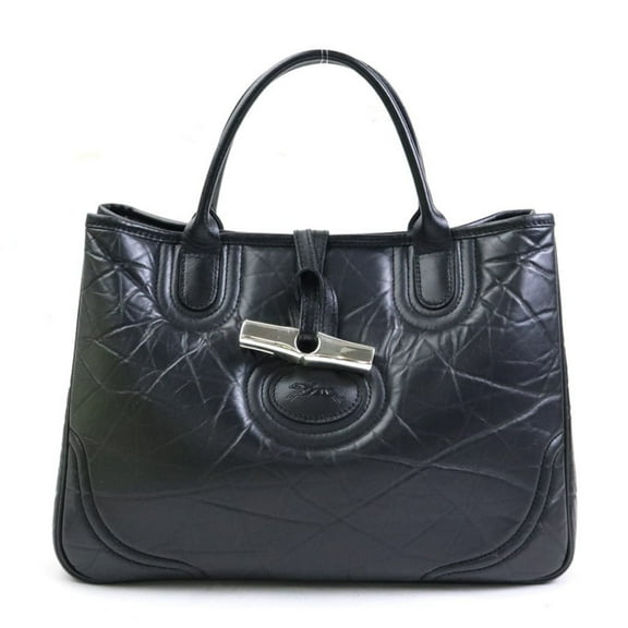 Pre-Owned Longchamp handbag, leather, black, for men and women, 56228a (Good)