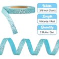 thumbnail image 2 of 2 Rolls Pearlescent Glitter Ribbon, Sparkling Metallic Ribbon Roll for Christmas Halloween Valentine's Decor, DIY Crafts Wrapping Ornaments Party Supplies (10yds/roll), 2 of 6