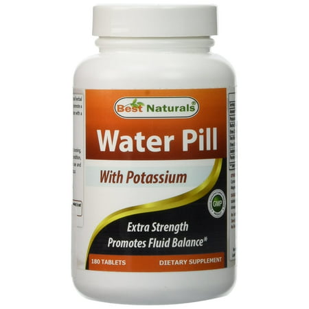 Best Naturals Water Pill with Potassium Tablets, 180 (Best Male Stimulant Pills)