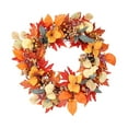 thumbnail image 2 of Konghyp Pumpkin Wreath, Autumn Decor, Fall Wreath, Thanksgiving Decoration, Artificial Maple Leaves Sunflowers, Seasonal Front Door Wreath, Harvest Home Accent, 2 of 8