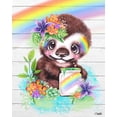 thumbnail image 2 of Sheena Pike Art 15x18 Gold Ornate Wood Framed with Double Matting Museum Art Print Titled - Catching Rainbows Sloth, 2 of 4