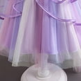 thumbnail image 6 of FYDUU Girls Puffy Pageant Rainbow Tulle Princess Dresses Tiered Birthday Party Tutu Gown With Long Train Formal Performances Dresses 9-10 Years, 6 of 7