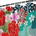 thumbnail image 3 of Pioneer Flower Floral Print Pattern Shower Curtain 72"x84" ,Bathroom Decorative Shower Curtains Set with 12 Hooks,Modern Waterproof Washable Shower Curtain, 3 of 6