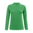 thumbnail image 4 of UJNDER Women's Long Sleeve Turtleneck Shirt Casual Comfortable Elastic Fit Tops for Women for Daily Wear Green M, 4 of 5