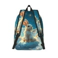 thumbnail image 2 of Lsque Cute Angel Winged Rabbit Pattern Canvas Daypack, Durable Backpack, High-quality Versatile Backpack,Vintage Compact Backpack-Medium, 2 of 6