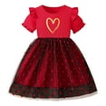 thumbnail image 2 of HOMADLES Toddler Girls Dress Crewneck Mesh Breathable Summer Short Sleeve Stretch Princess Dress Dress Red 2-3T, 2 of 9