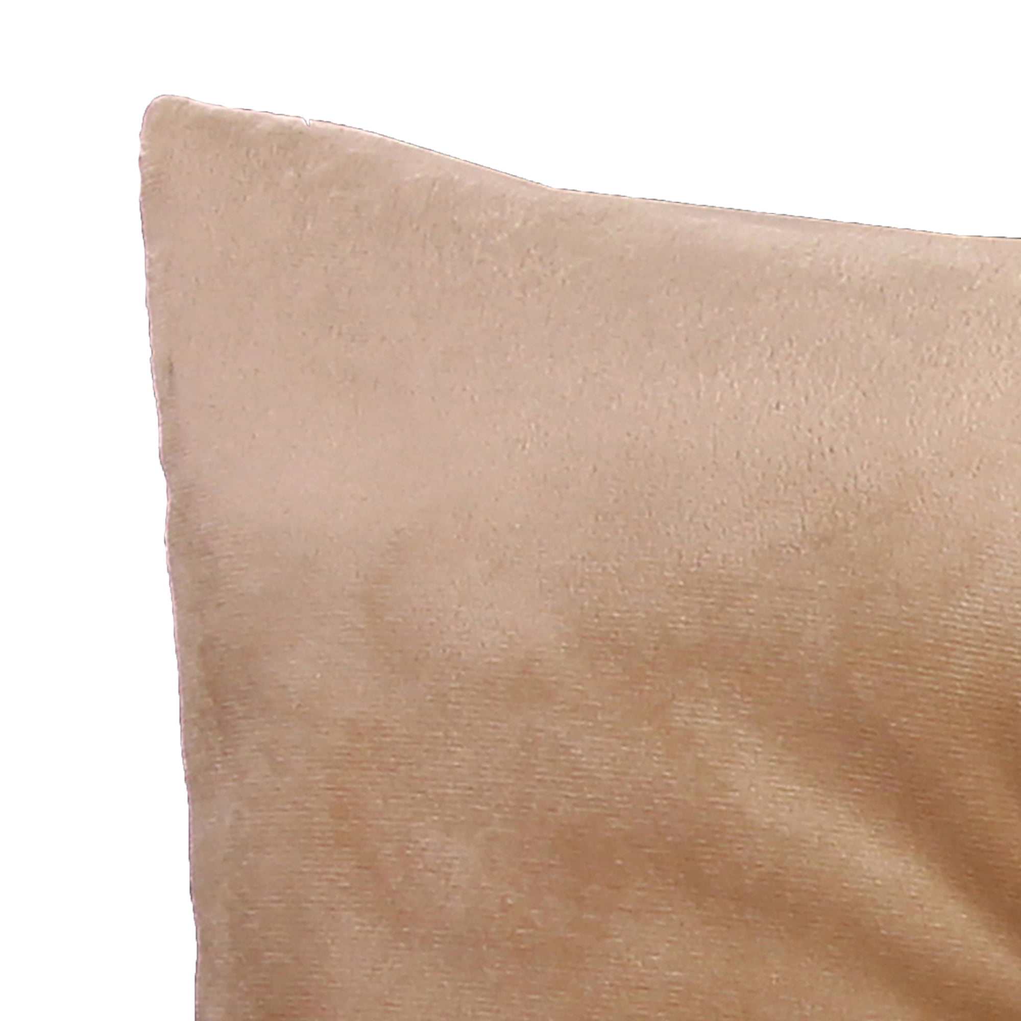 Jordan Manufacturing 18" x 18" Fairview Tan Solid Square Tufted Decorative Throw Pillow with Fabric Button