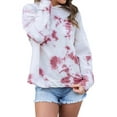 thumbnail image 3 of Nlife Women Long Sleeve Tie Dyed Printed Hooded Pullover Tops, 3 of 7
