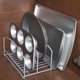image 1 of Kitchen Cabinet Organizer- Chrome Houseware, Bakeware and Cookware Pantry Storage Rack by Lavish Home (Great for Household Organization)