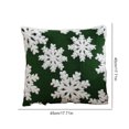 thumbnail image 2 of Funda Almohada Invierno Cojín Navidad (copo Nieve Grande) Verde, 2 of 9