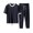 Blue, variant on 1 Set Men Suit Solid Color Pocket Colors Block Crew Neck O-Neck Stretchy Summer Male Round Neck Pleats Outfit for Office