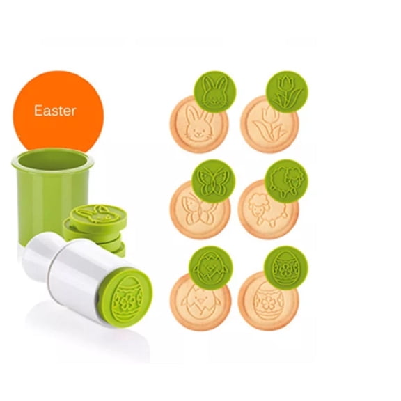 1-Set Silicone Cookie Stamp Set, Reusable Embossing Molds for Biscuit, Fondant and Cookie Decorating, Non Stick Baking Tools for Home Bakers TIKA