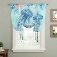 thumbnail image 2 of Coastal Jellyfish Blue Balloon Curtains for Bedroom/Front Door/Bathroom, Summer Beach Nautical Coral Starfish Tie Up Curtains 63 Inch Length Kitchen Curtains Shades for Windows 46"x63", 2 of 8