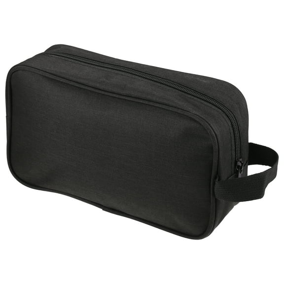 Unique Bargains 1Pc Portable Makeup Bag Toiletry Bag Cosmetic Organizer Oxford Cloth Black