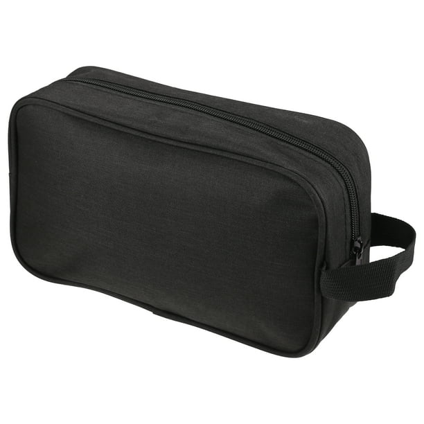 Bolsa organizadora de maquillaje portátil Unique Bargains Tela Oxford negra 25x7.5x14.3cm