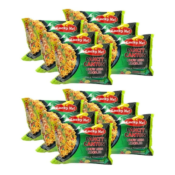 Lucky Me Instant Pancit Canton Chilimansi KKS1 Pack of 12