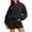DT-Black, variant on DailyTrove Women's Long Sleeve Drop Shoulder Sweatshirt & Short Set - Solid Color, Oversized Fit, Spring & Street Wear,Gray