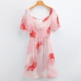 thumbnail image 6 of Abstract Floral Blush Pink Short Sleeve Dress Clothes Women's Summer Dress Elegant Dress Daily Dresses For Woman, 6 of 9
