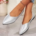 thumbnail image 2 of Women's Pointed Toe Work Dress Shoes Comfortable Dressy Slip On Casual Shoes for Women Glossy Leather Flats Closed-Toe Wedding Party Business Office Lightweight Low Top Ballet Flats, 2 of 2