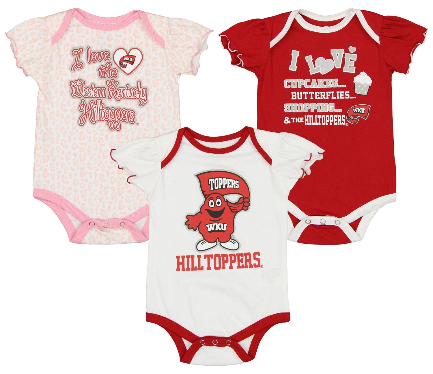 Outerstuff NCAA Infants Liberty Flames 3 Pack Creeper Bodysuit Set