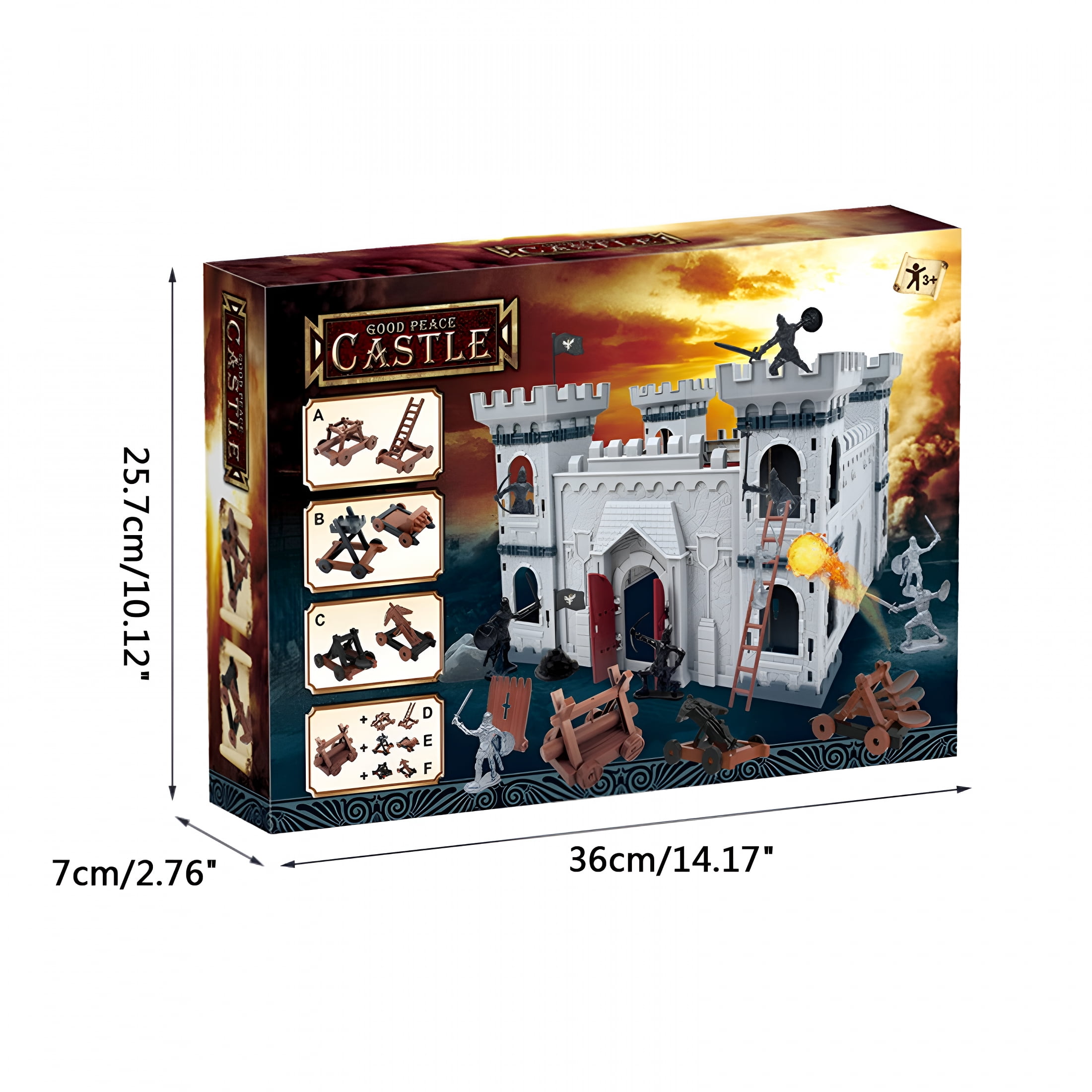 BESTSKY 2026 New Diy Castle Building the Medieval Times Military Fort Model Kit with Figures Soldier Knight Simulated Siege War of Attack