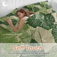 thumbnail image 4 of Queen 4 Piece Bedding Set Summer Simple Tropical Leaves Soft Breathable Duvet Cover and Pillowcase,Watercolor Palm Leaf Duvet Cover Set Washable Bed Sheets for Bedroom Dormitory Guest Room, 4 of 9